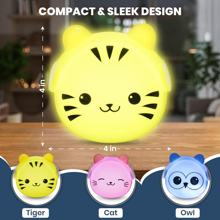Night Lights Plug Into Wall [3 Pack], Color Changing Night Light for Kids