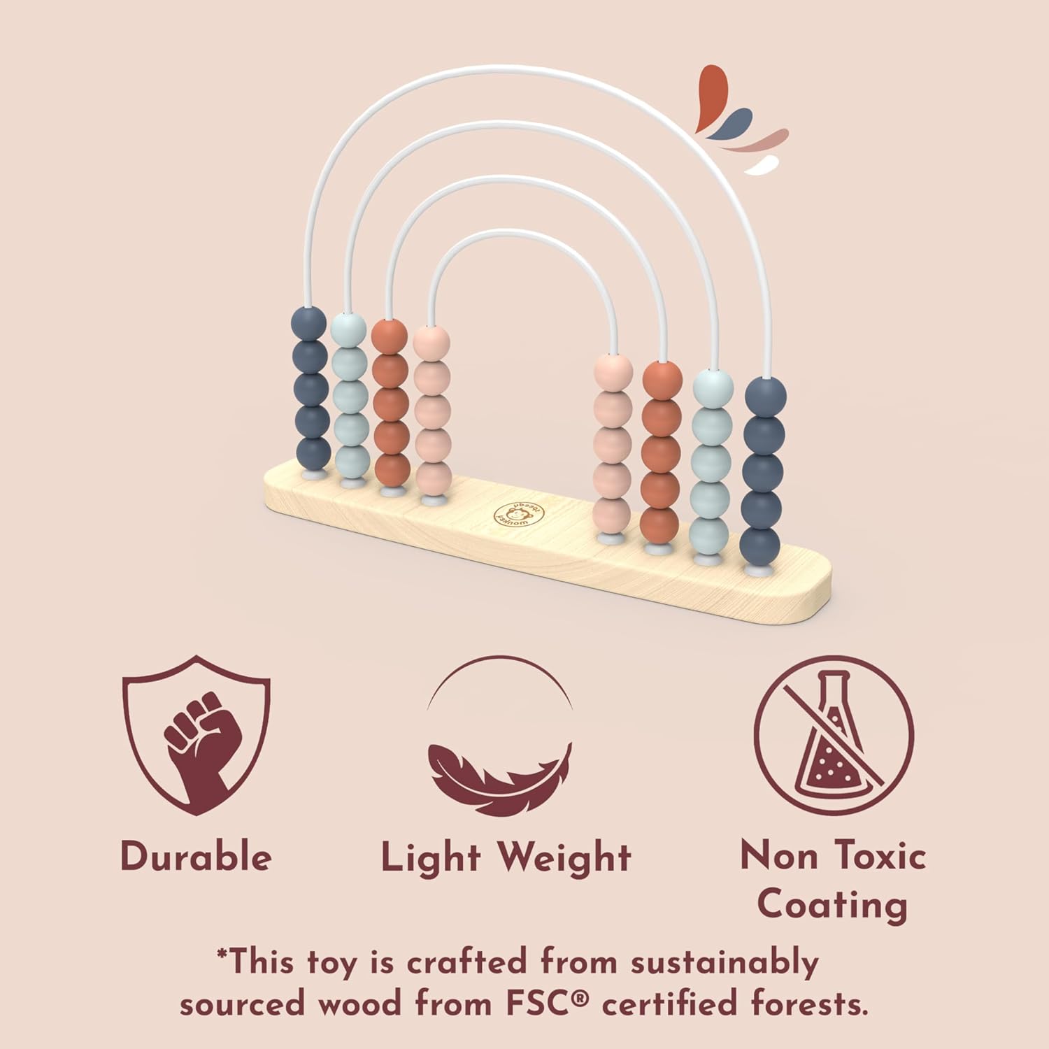 Speedy Monkey Wooden Roller Abacus Toy for Early Learning