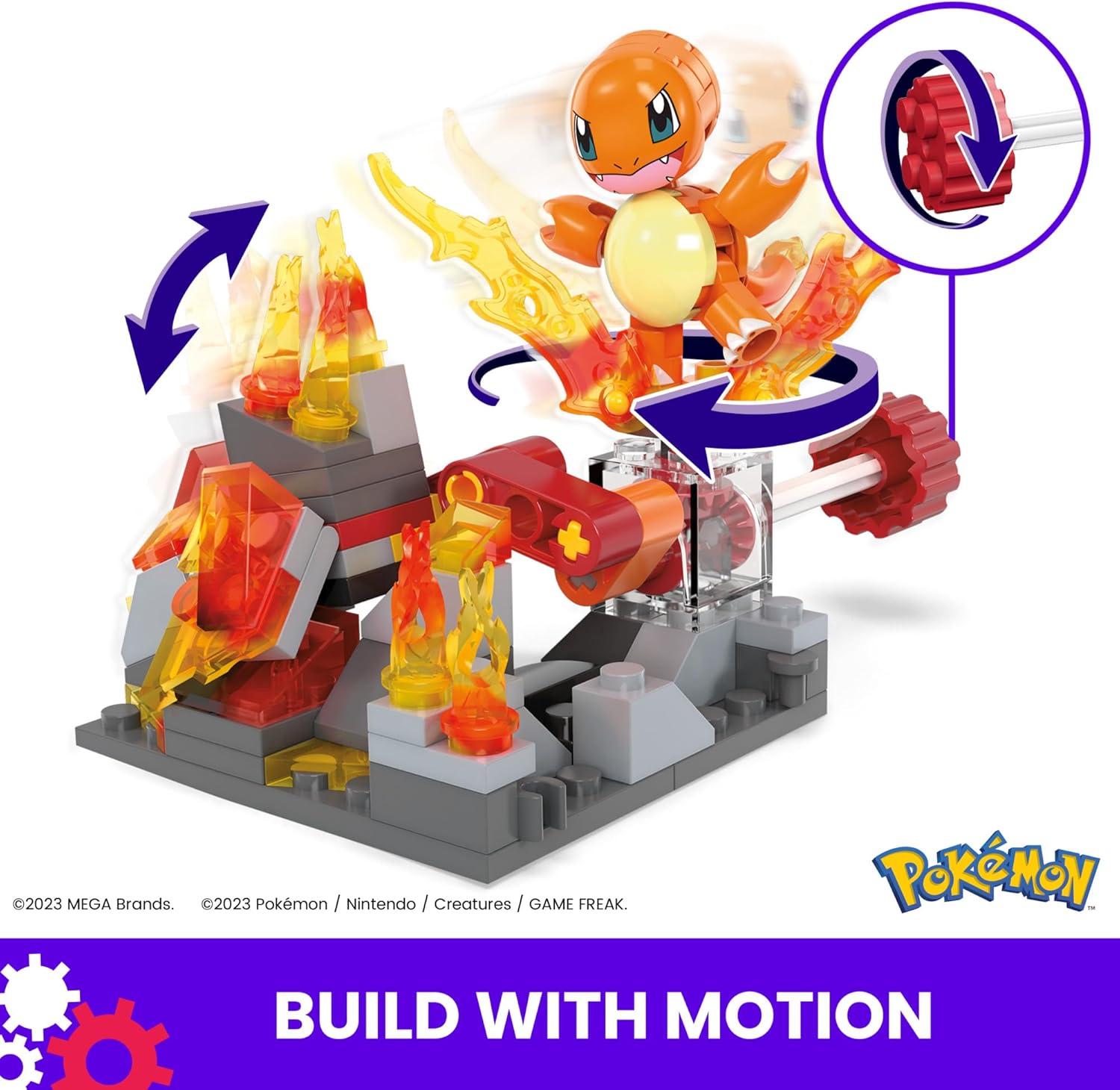 MEGA Pokémon Building Toys Set Charmander’s Fire-Type Spin with 81 Pieces