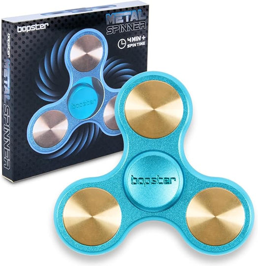 Bopster Metal Spinner Tri Fidget Desk Toy Blue