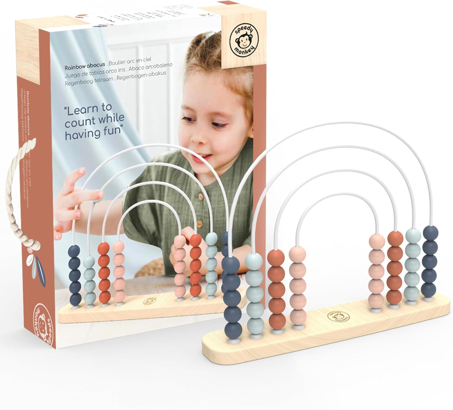 Speedy Monkey Wooden Roller Abacus Toy for Early Learning