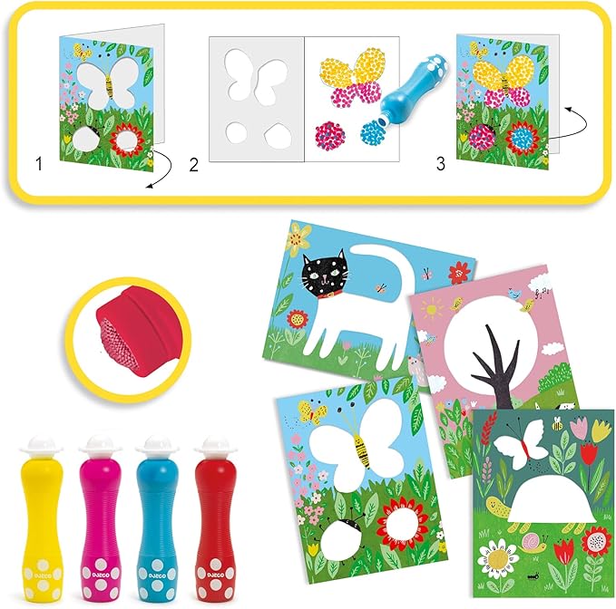 DJECO Small Dots Painting for Toddlers - Mess-Free Painting Kit