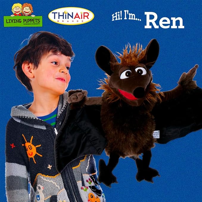Living Puppets: Black Bat "Ren"  - 26" Plush Hand Puppet