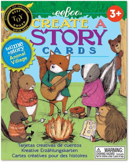 eeBoo: Animal Village Create A Story Pre-Literacy Cards, 36 Cards Included in The Set