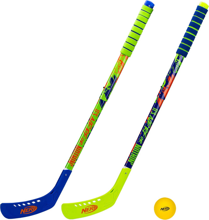 Franklin Sports NERF Proshot Hockey Sticks Toy Set Blue/Green