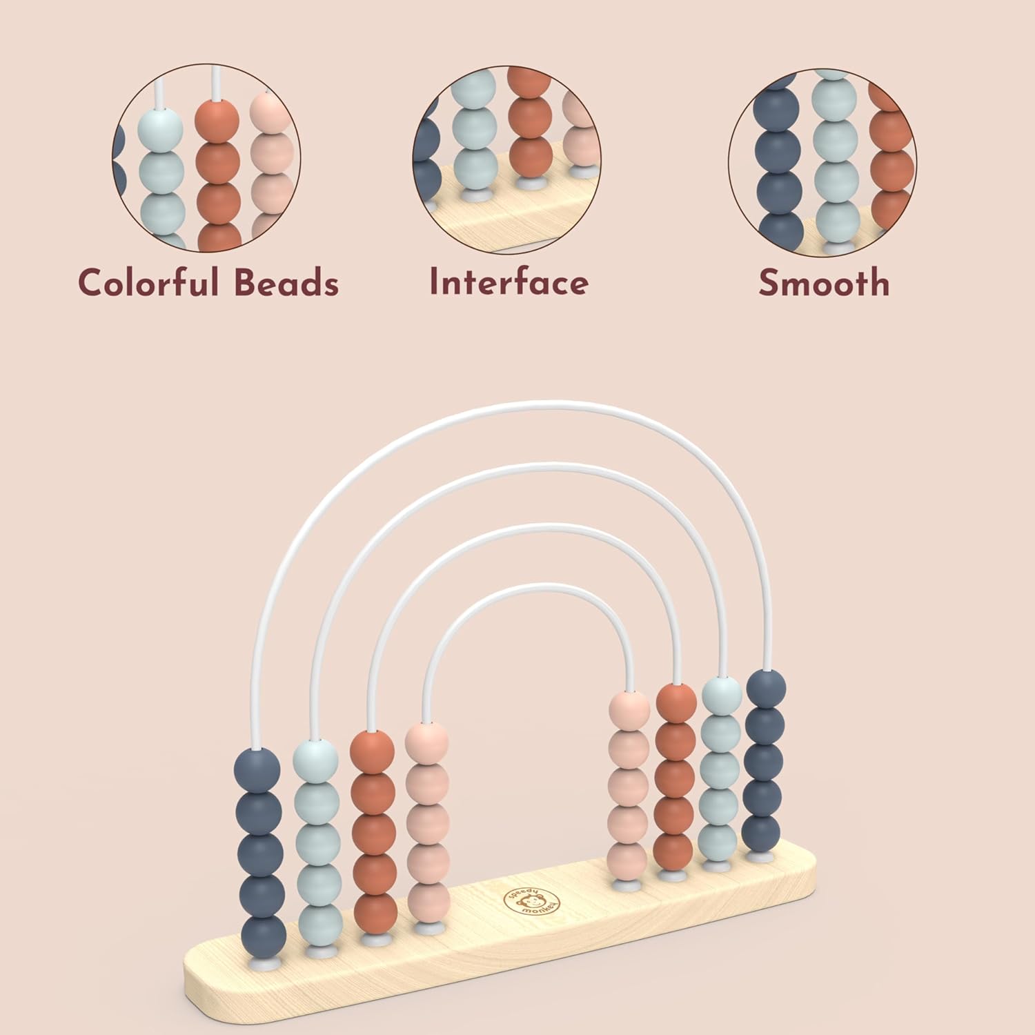 Speedy Monkey Wooden Roller Abacus Toy for Early Learning