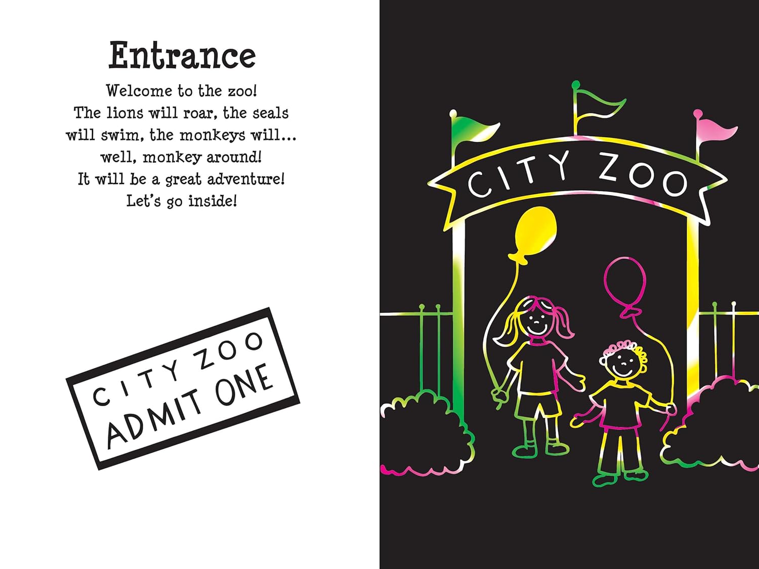 At the Zoo Scratch and Sketch Book
