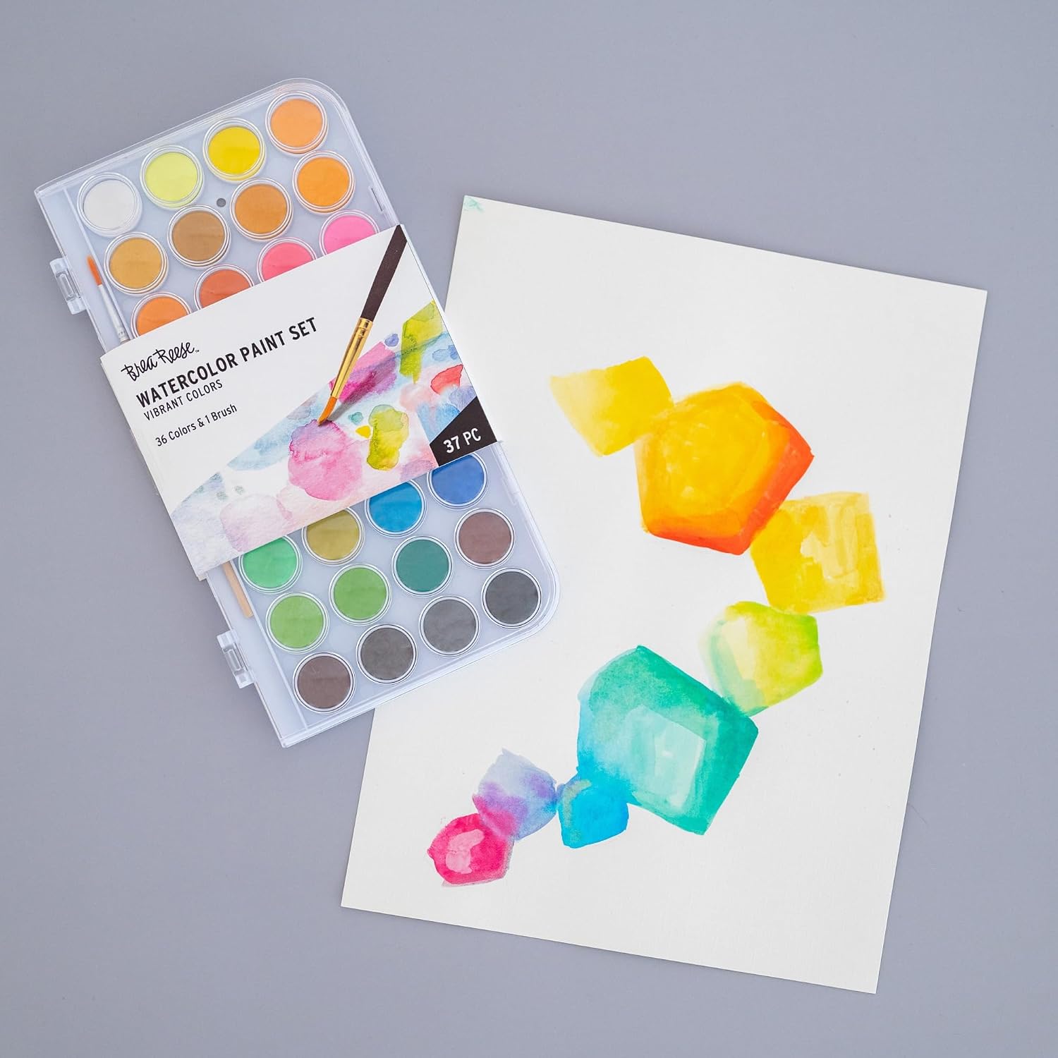Brea Reese Essential Watercolor Paint Set 36 Colors 1 Brush