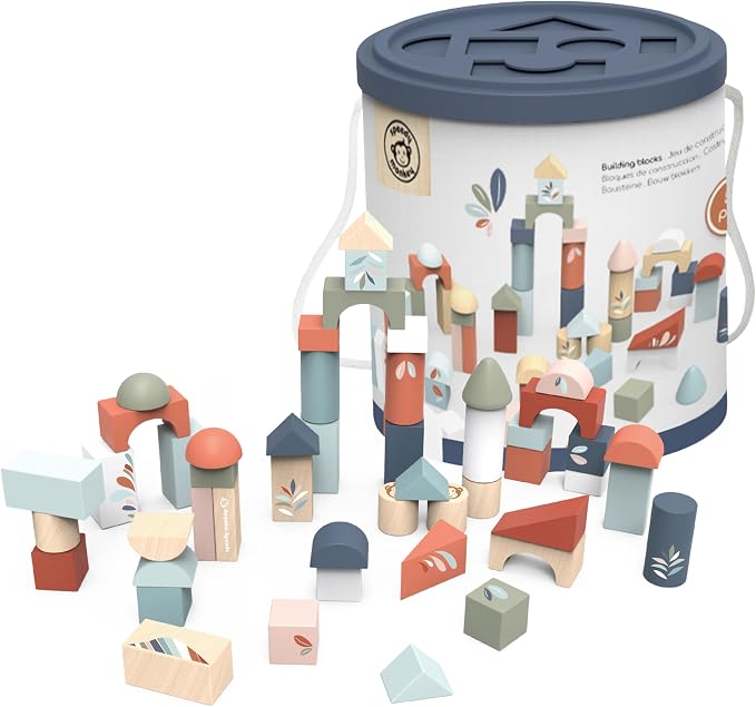 Speedy Monkey Wooden Building Blocks Set 50 Pieces FSC-Certified