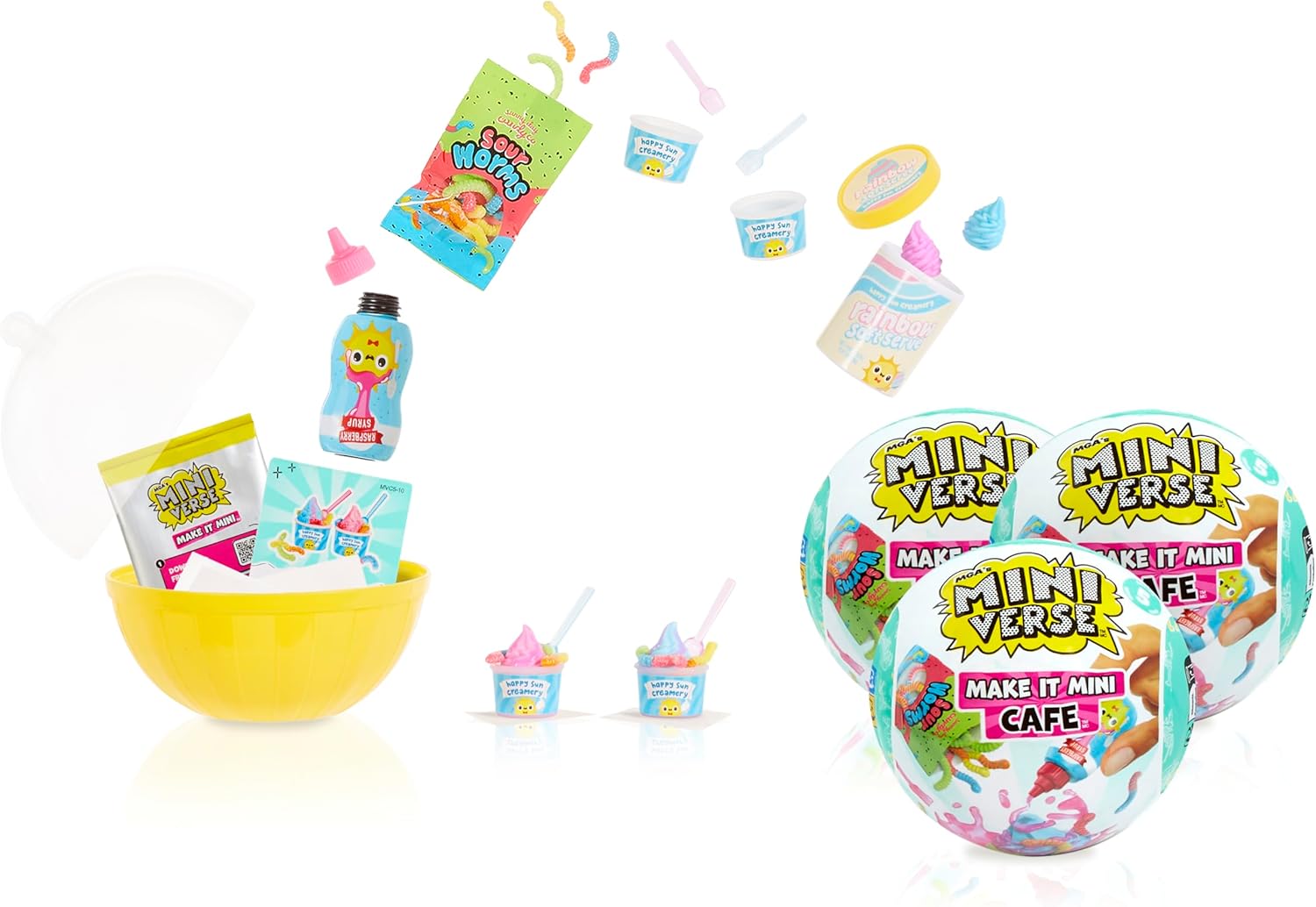 MGA's Miniverse Make It Mini Cafe Series 5 Collectible 3-Pack - DIY Food & Drink Art