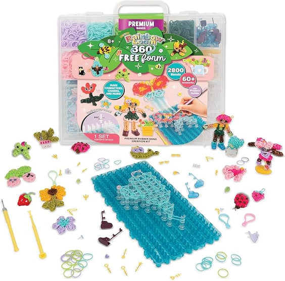 Rainbow Loom 360 Free Form DIY Craft Kit: Customizable Loom, 2800 Bands