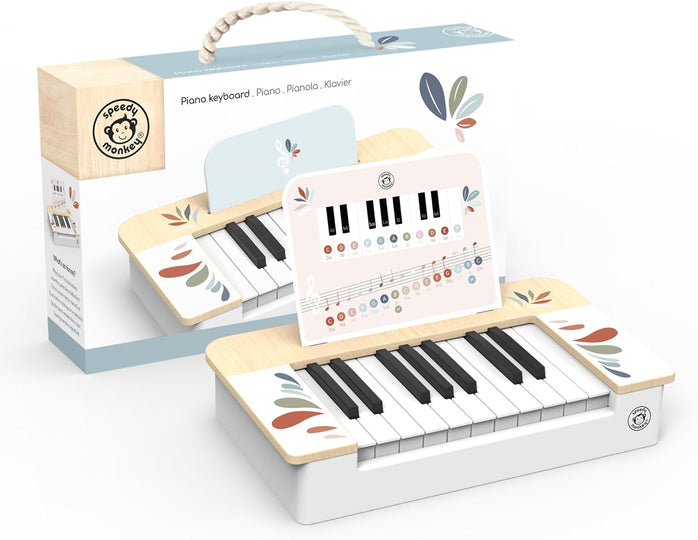 Speedy Monkey Wooden Kids Piano Musical Keyboard 11-Inch