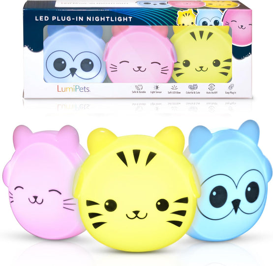 Night Lights Plug Into Wall [3 Pack], Color Changing Night Light for Kids