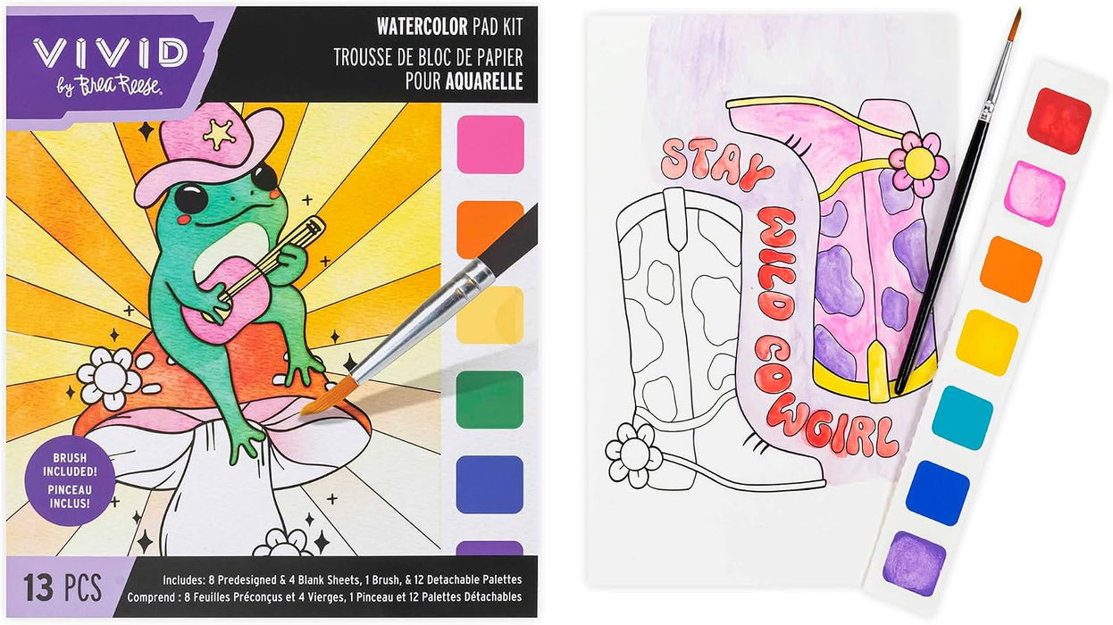 Vivid by Brea Reese Watercolor Pad Kit Western DIY Art Activity