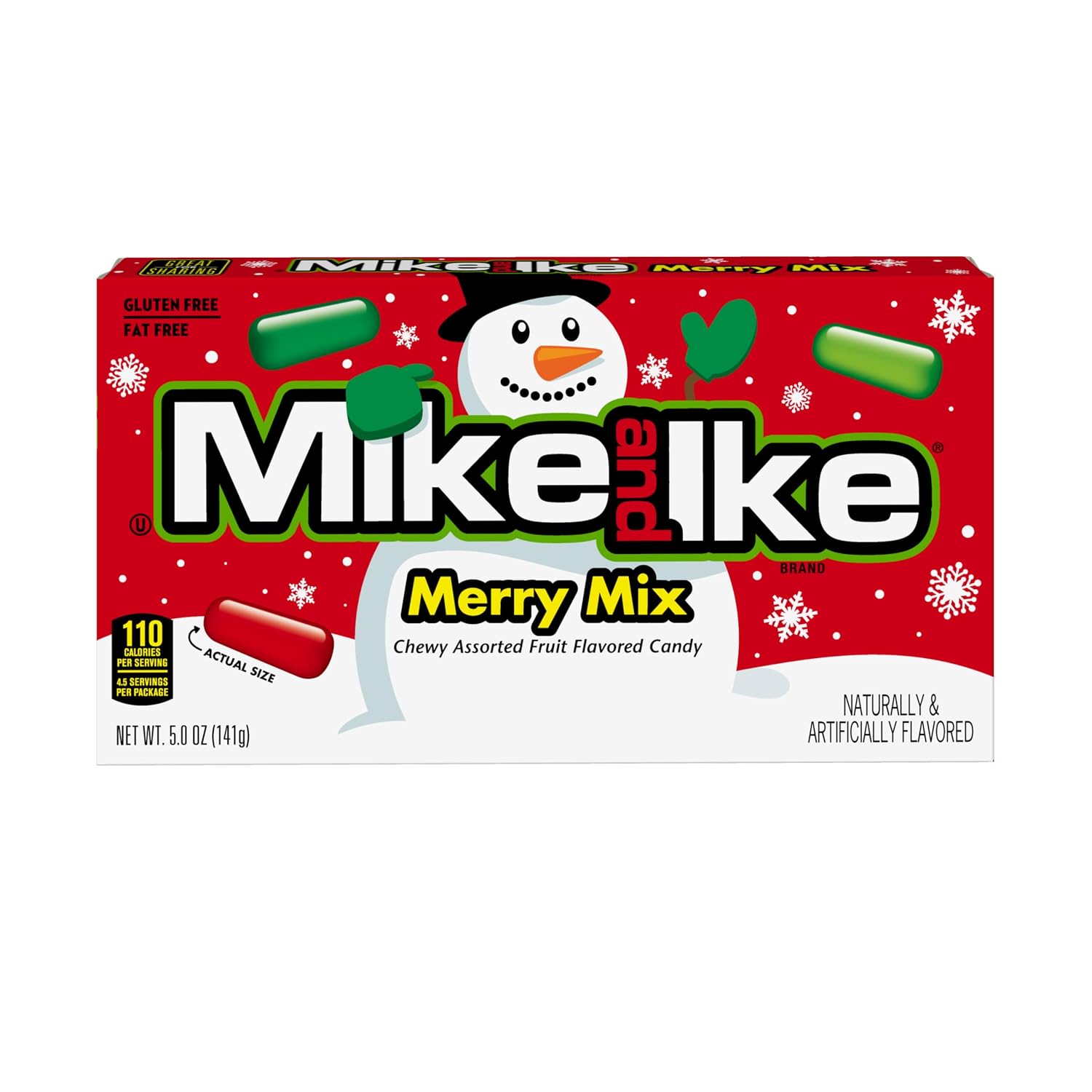 Mike and Ike Merry Mix Holiday Candy Theater Box 5oz
