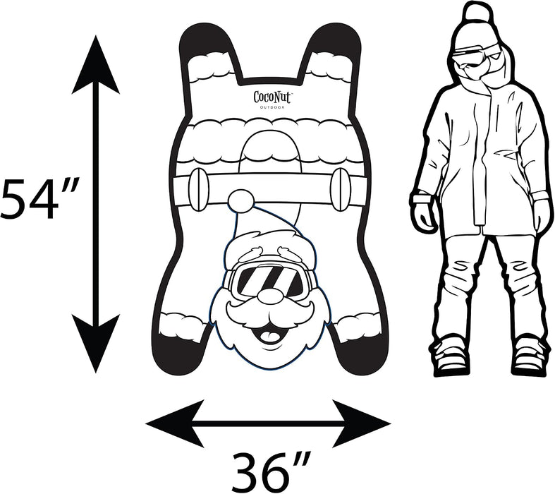 CocoNut Outdoor 54 in Santa Claus Inflatable Snow Tube Sled