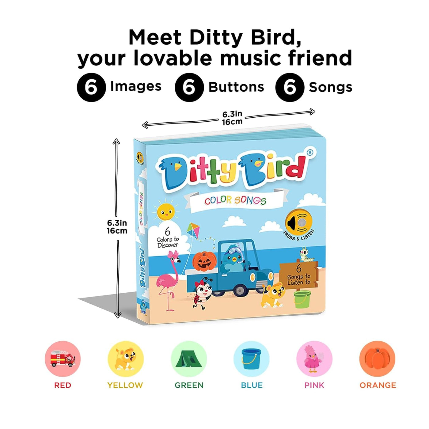 Ditty Bird Color Songs Interactive Musical Book for Toddlers — Learning ...