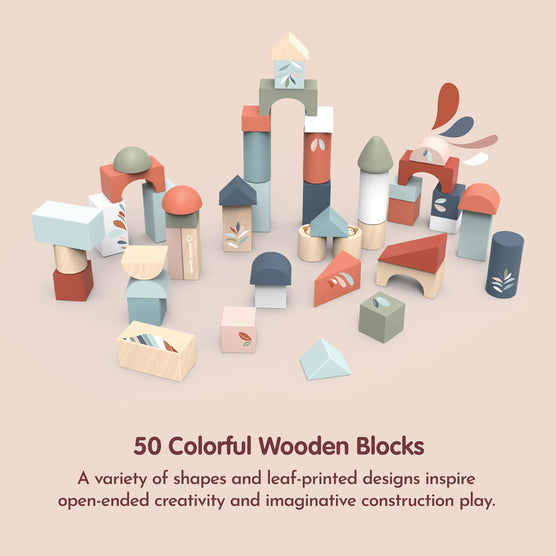 Speedy Monkey Wooden Building Blocks Set 50 Pieces FSC-Certified