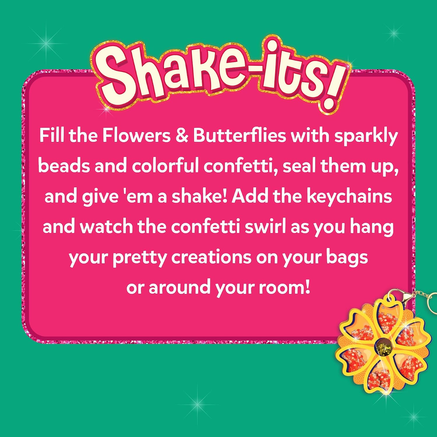 Skillmatics Shake-its Glitter Craft Kit for Kids Flowers & Butterflies