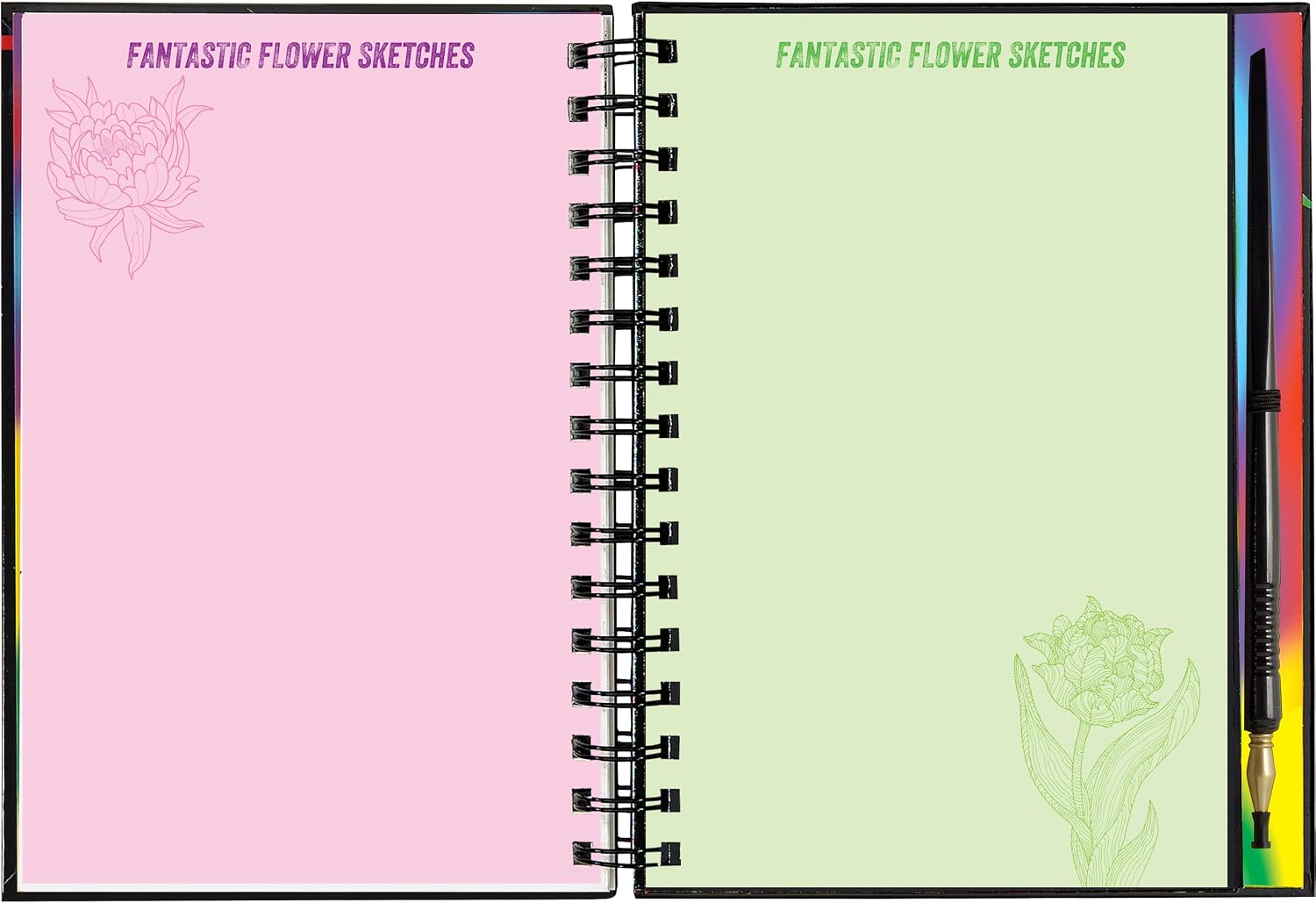 Peter Pauper Press Scratch & Sketch Extreme Flowers Activity Book