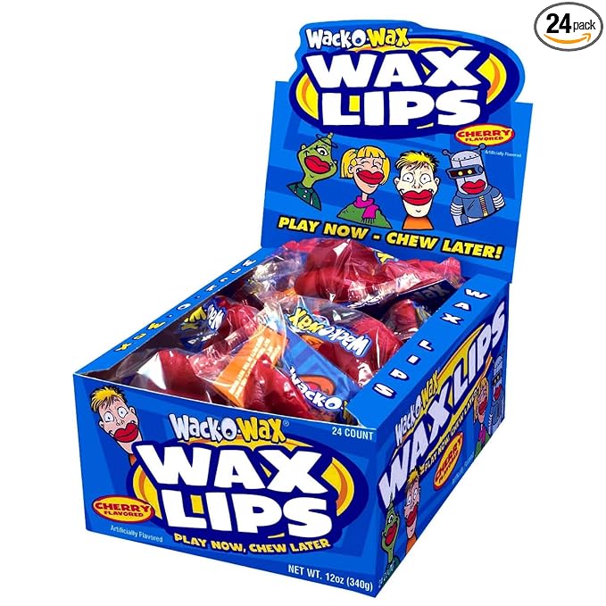 Wack-O-Wax Cherry Lips Novelty Halloween Candy 12oz Box 24ct