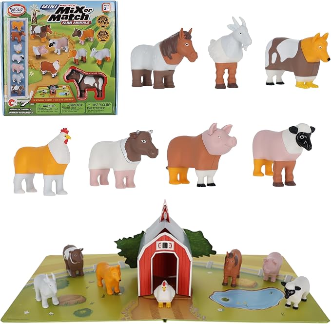 Popular Playthings Magnetic Animal Toy Set 7-Piece with Playmat