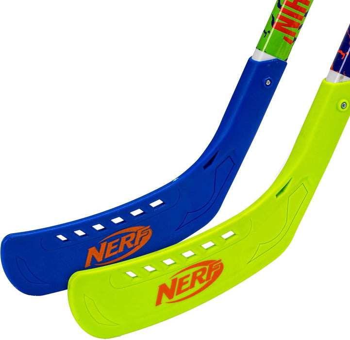 Franklin Sports NERF Proshot Hockey Sticks Toy Set Blue/Green