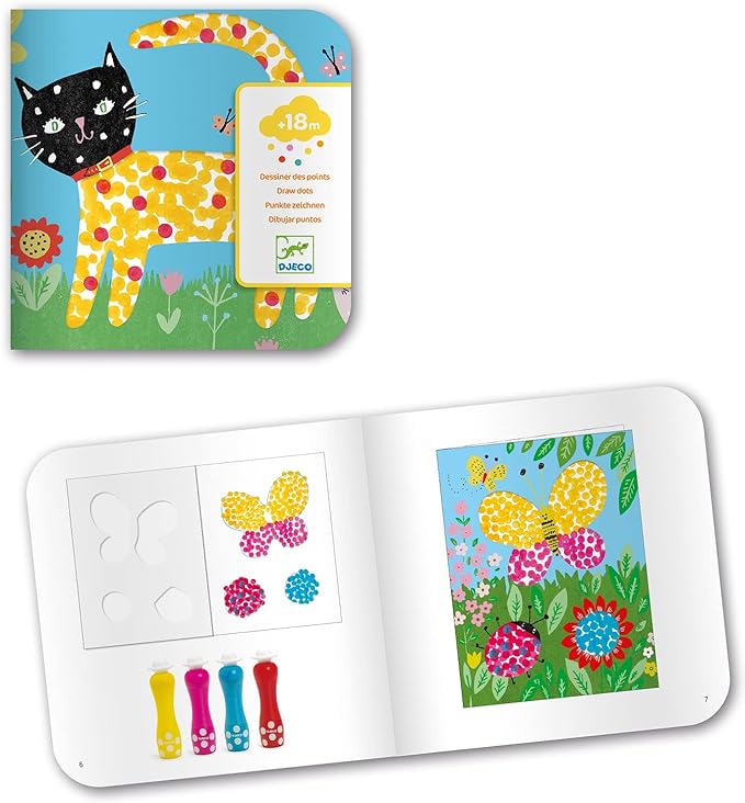 DJECO Small Dots Painting for Toddlers - Mess-Free Painting Kit