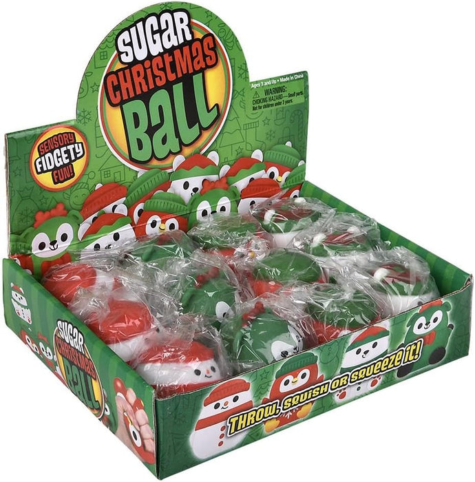 Rhode Island Novelty Christmas Squeezy Sugar Ball 2.4in Toy 12ct