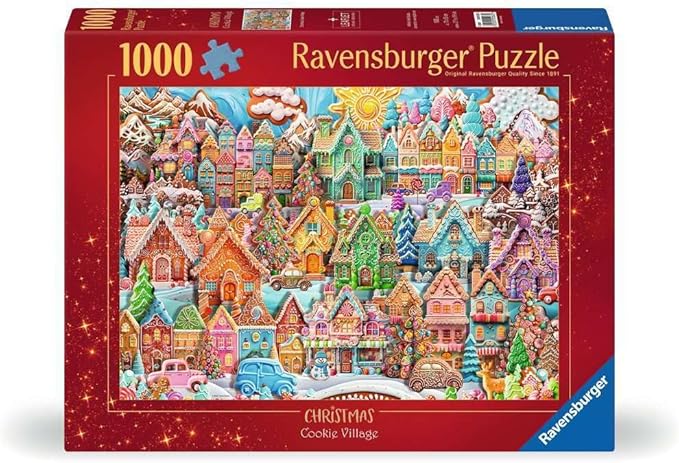 Ravensburger Christmas Cookie Village 1000-Piece Jigsaw Puzzle - Premium Holiday Fun