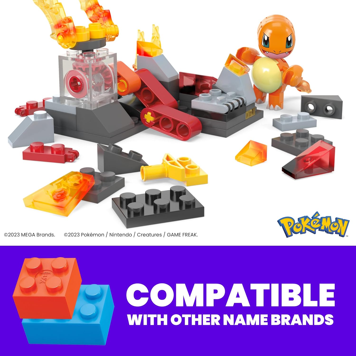 MEGA Pokémon Building Toys Set Charmander’s Fire-Type Spin with 81 Pieces