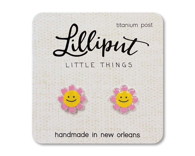 Lilliput Pink Happy Daisy Earrings