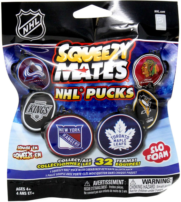 Party Animal NHL SqueezyMates Pucks Mystery Pack Keychain
