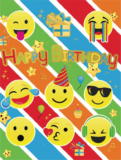 Birthday Emojis - Foil Gift Enclosure