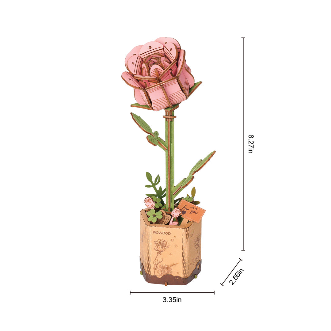 DIY Rose Miniature Wooden Bloom Craft Kit