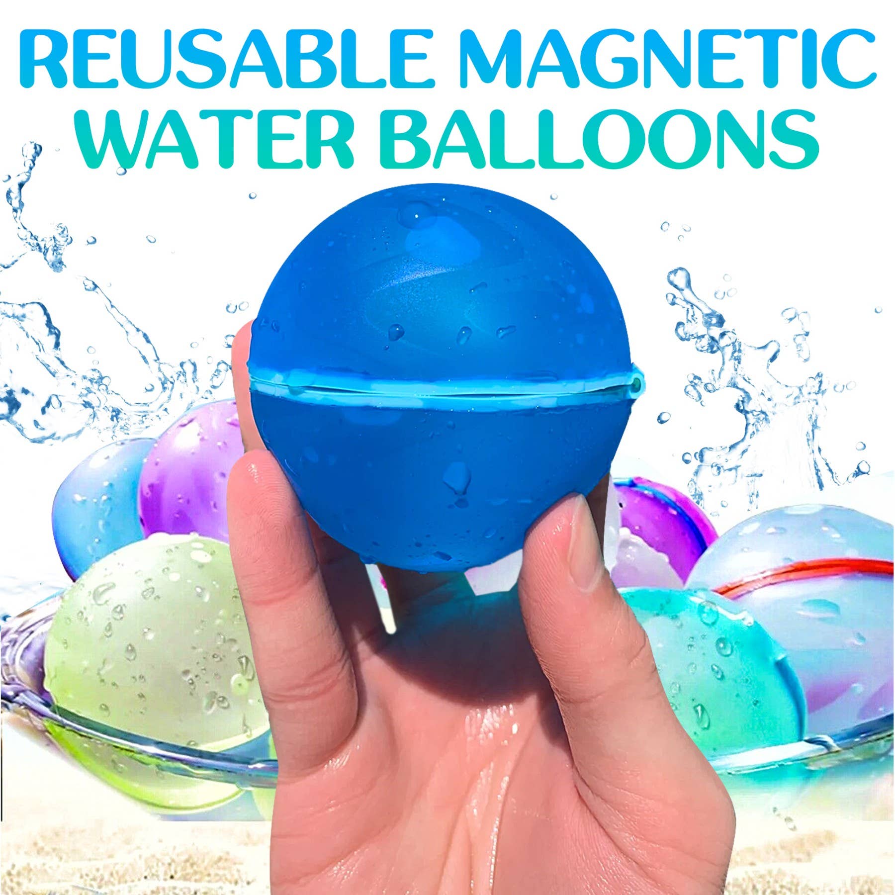 Magnetic Reusable Water Balloons Quick Fill Refillable 6PC