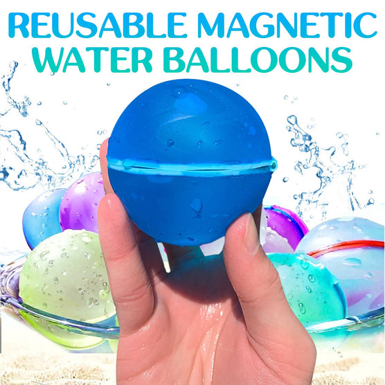 Magnetic Reusable Water Balloons Quick Fill Refillable 6PC