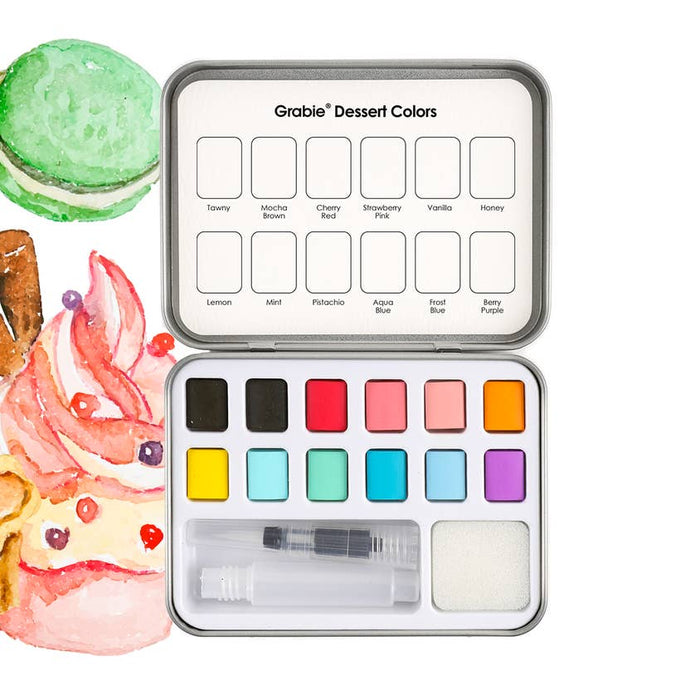 Grabie Dessert Colors Watercolor Pocket 12-Piece Set