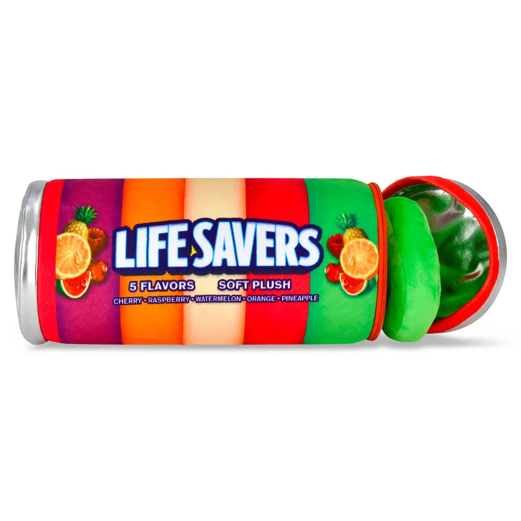 Iscream Lifesavers Packaging Plush Decorative Pillow 14.5in Soft Fleece