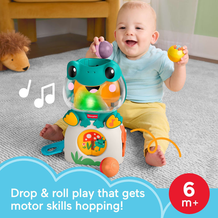 Fisher-Price Light-Up & Roll Frog Musical Ball Drop Toy