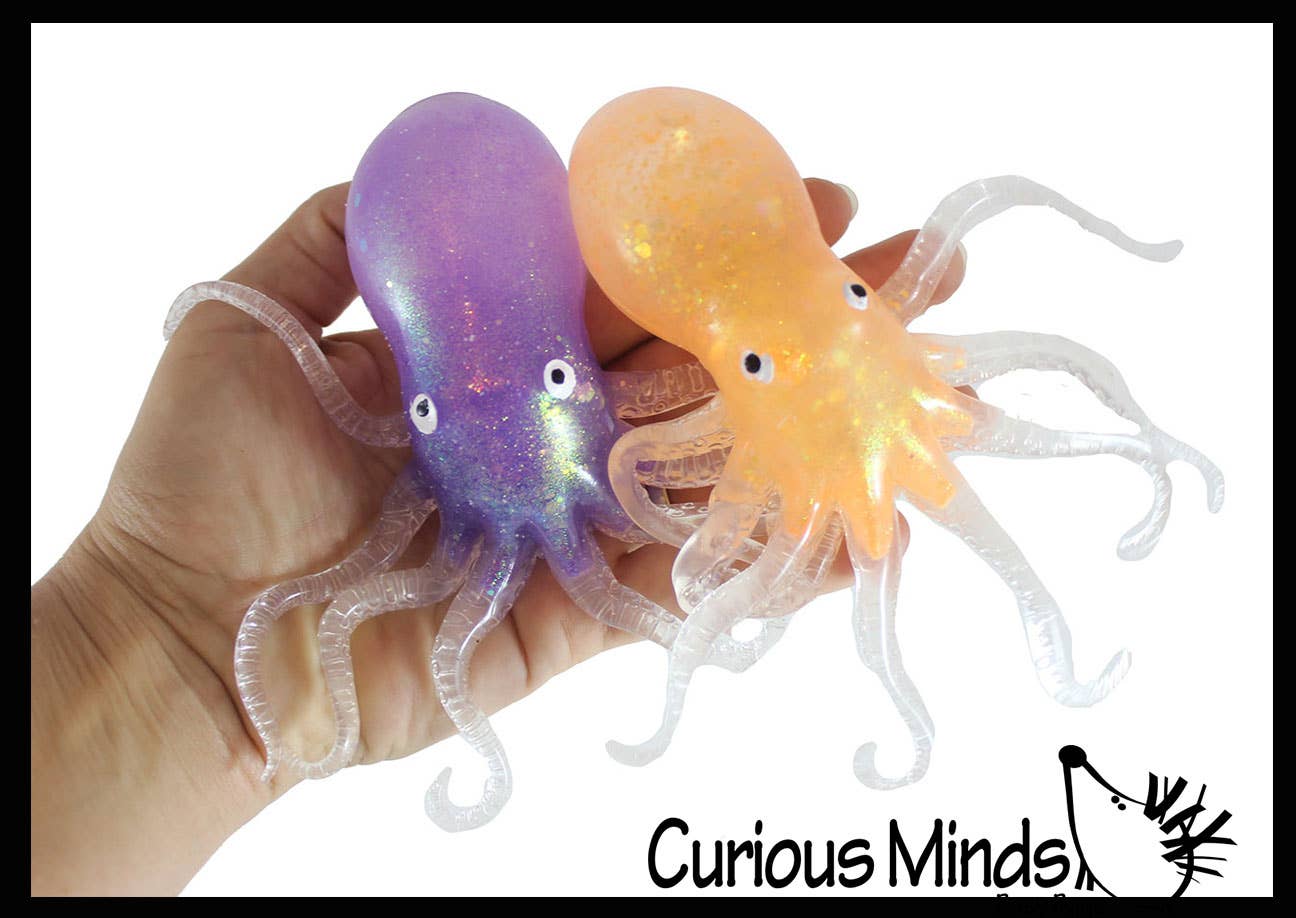 Single Gooey Gel Filled Octopus Fidget Stress Toy - Soft Squishy
