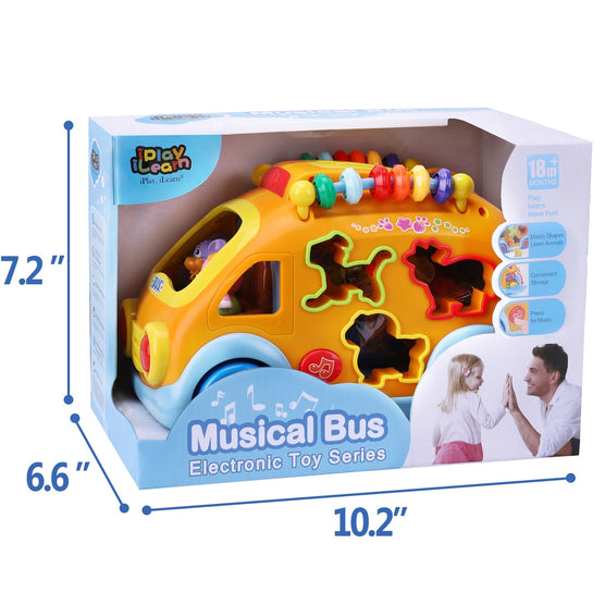 Electronic Musical Bus 3D Animal Matching Car Baby Sensory Toy