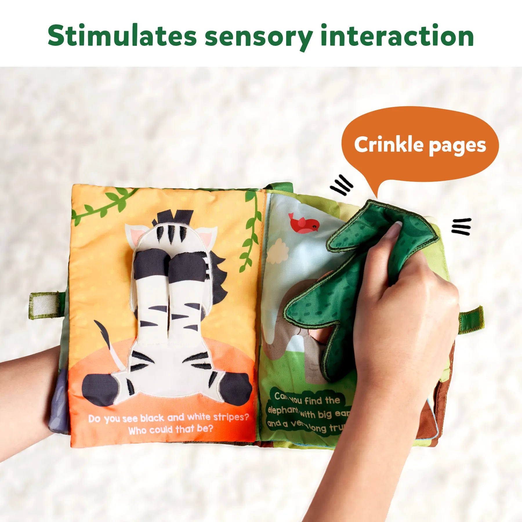 Skillmatics Peek-A-Boo Jungle Theme Interactive Soft Cloth Book 6 Months+