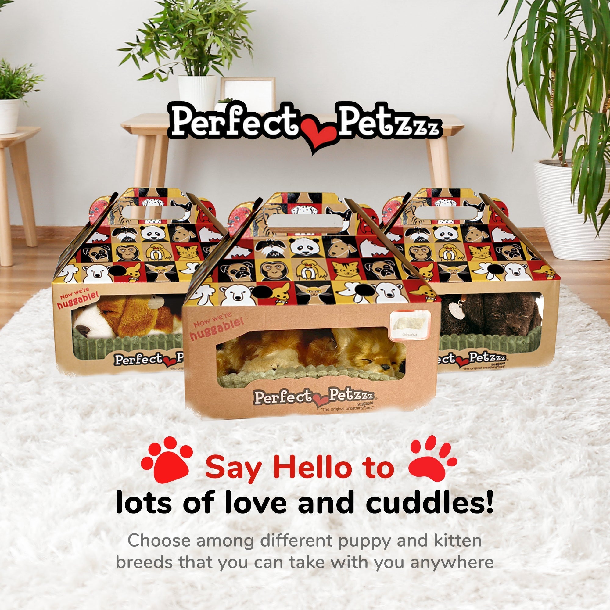 Perfect Petzzz Chihuahua Interactive Breathing Plush Toy With Bed