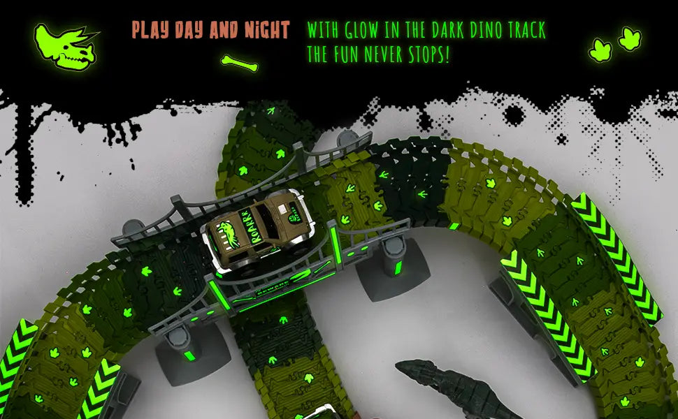 Dino's Journey Glow In The Dark Toy Track Set