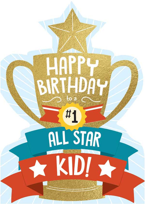 Trophy Kid Foil Birthday Card