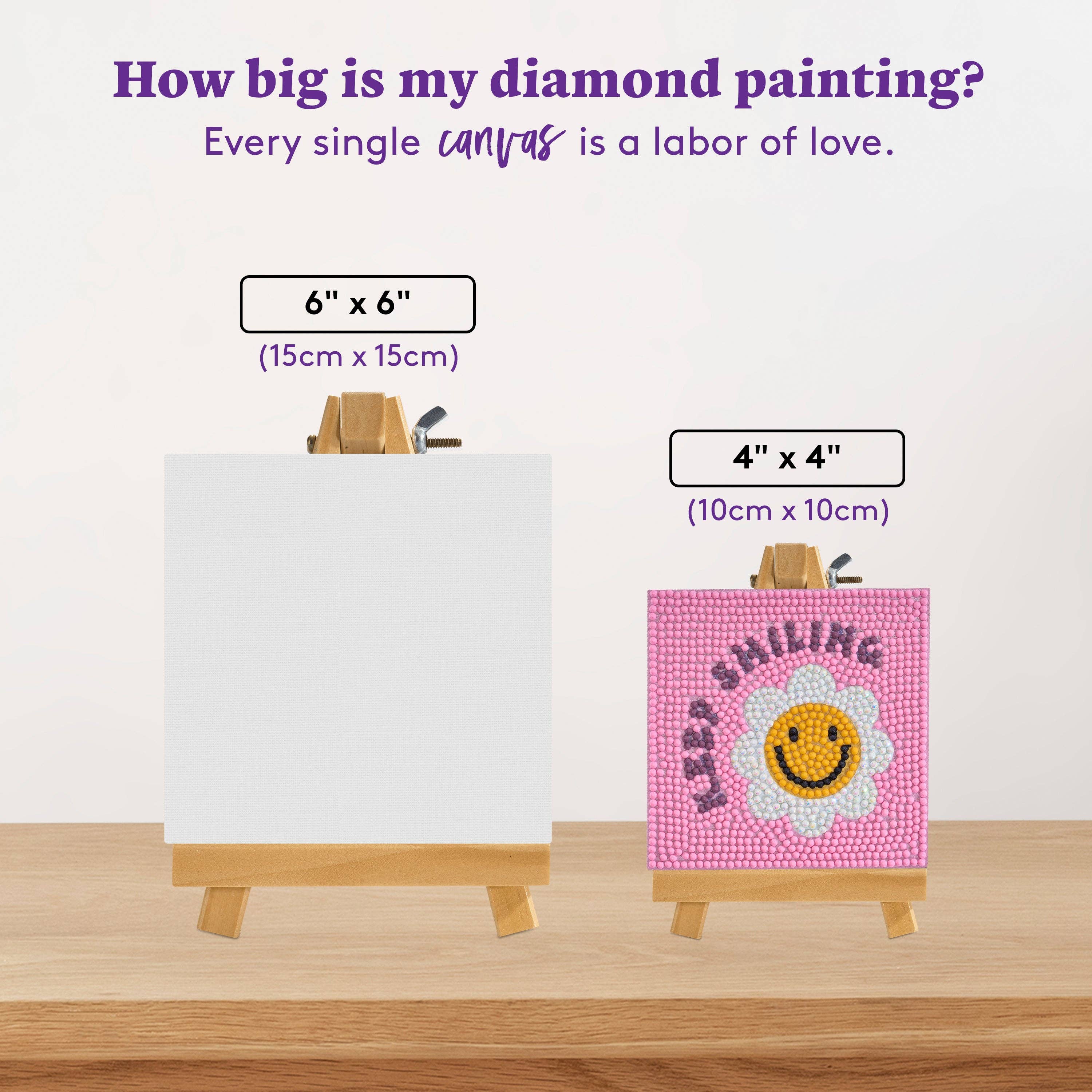 Mini Easels - Keep Smiling Diamond Art