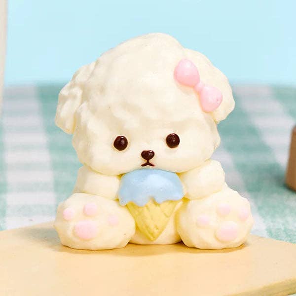SqueezeSquad Taba Deluxe Premium Silicone Squishy Fidget Toy - Dog w/ Ice Cream Cone