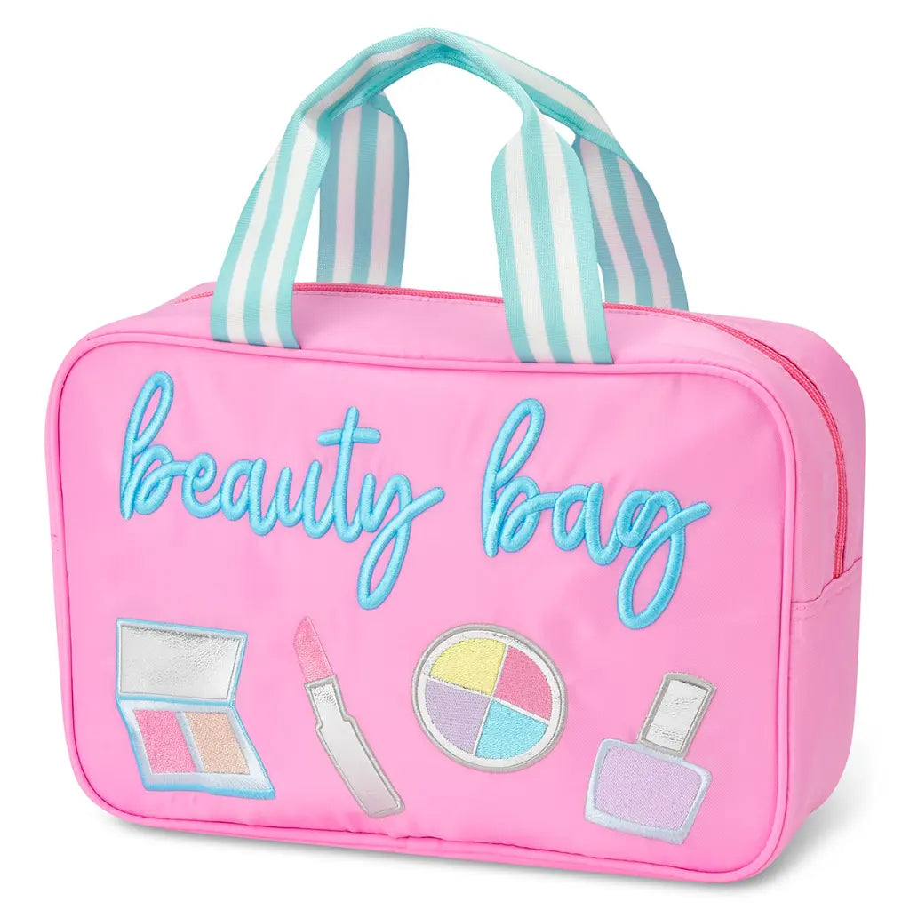 Iscream Beauty Fun Large Cosmetic Bag Nylon Zipper Closure