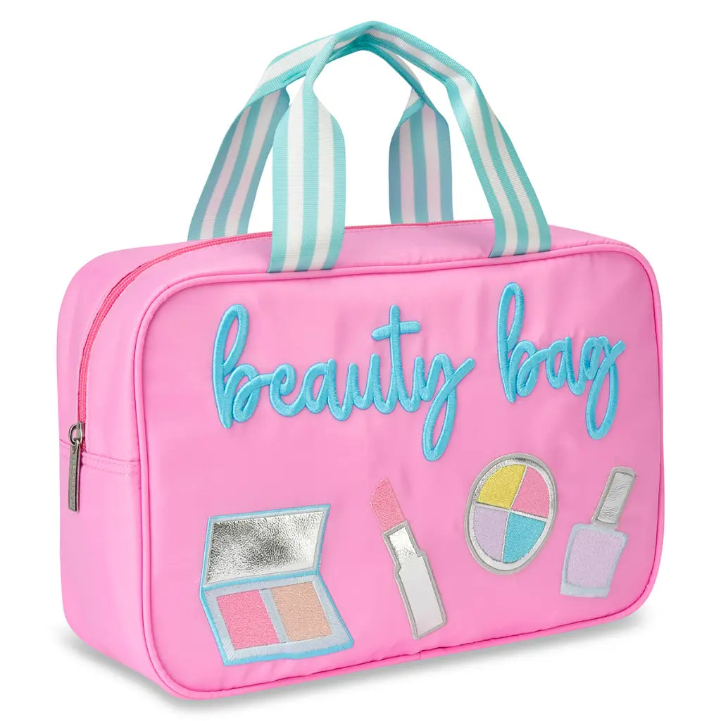 Iscream Beauty Fun Large Cosmetic Bag Nylon Zipper Closure